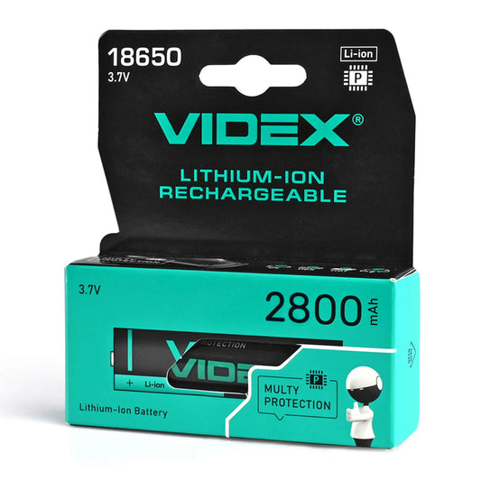 VIDEX 18650-P protected Li-ion rechargeable battery, 2800 mAh, 3.7 V – 1 pc – official VIDEX image 2