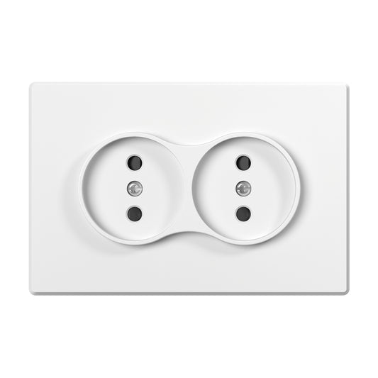 VIDEX NOTA Double Socket without Grounding – White Matte – image 2