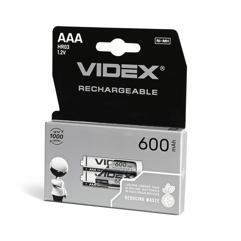 Ni-MH laetav aku VIDEX HR03 600mAh 2 tk BLISTERPAKENDIS
