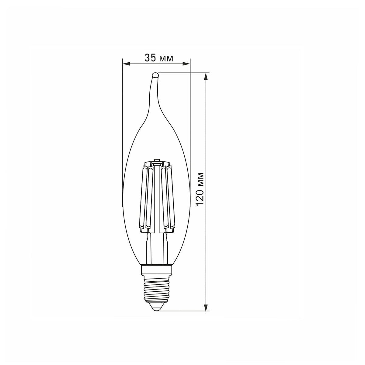 VIDEX C37Ft-06144 LED bulb 6W E14 4100K — official view 3