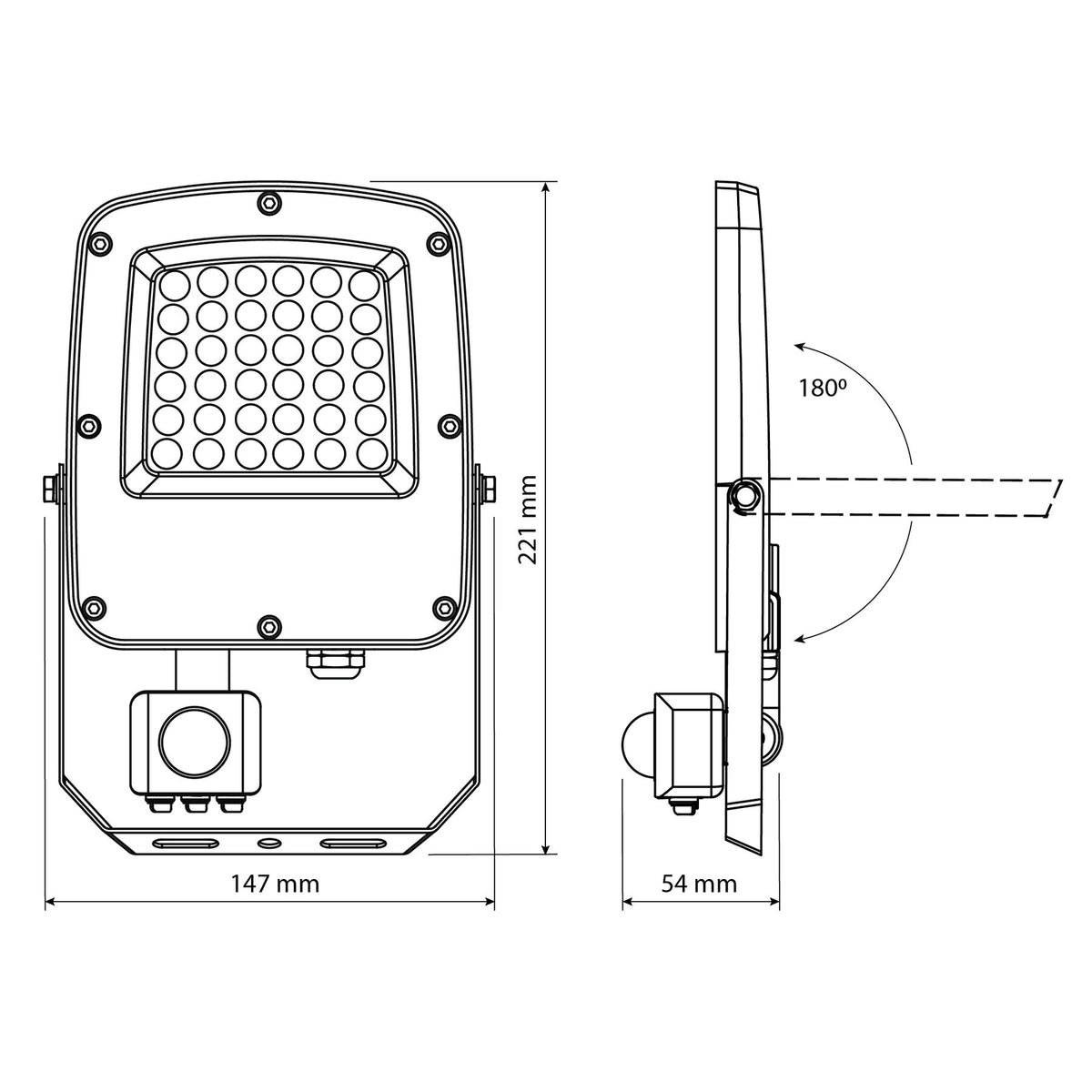 VIDEX F5-030CW-S LED floodlight 30W white — official view 18
