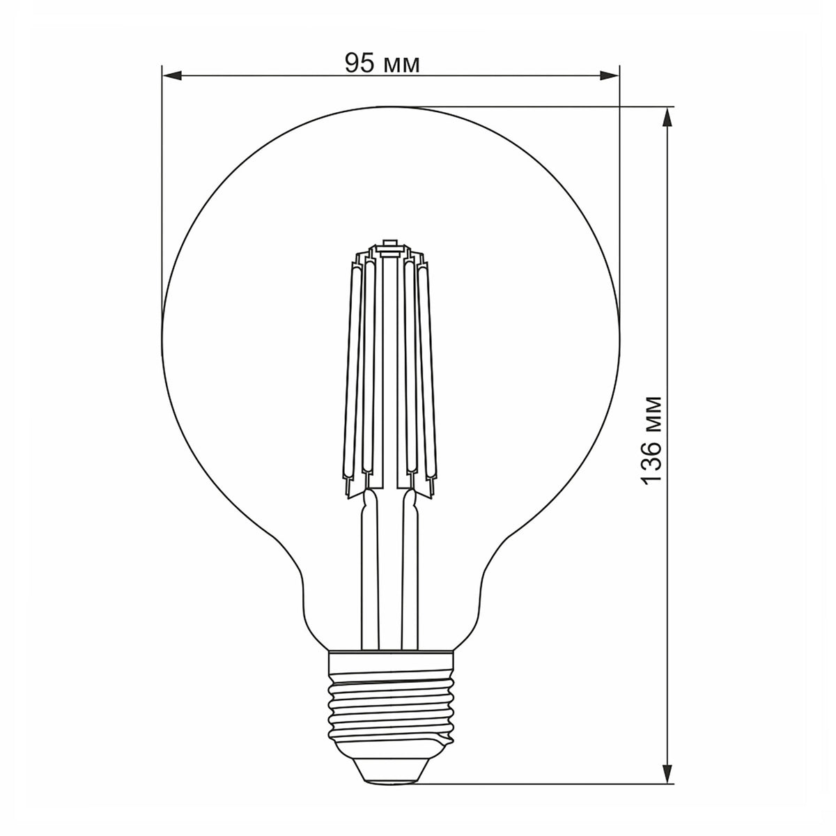 VIDEX G95FD-07274 LED bulb 7W E27 4100K — official view 4