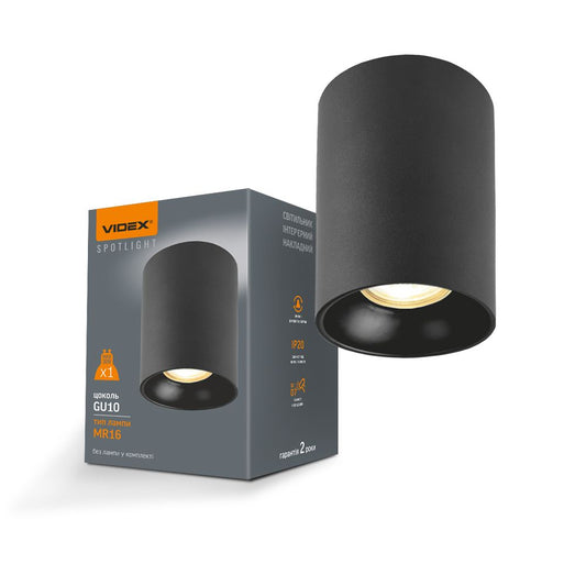 VIDEX SPF14A-B spotlight fixture 30W black — official view 2