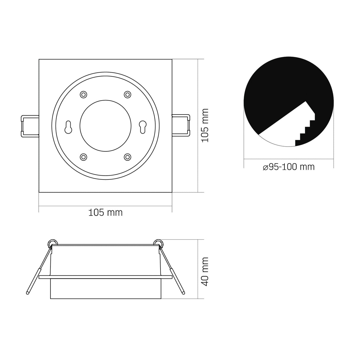 VIDEX SPF33S-B spotlight fixture 30W black — official view 3