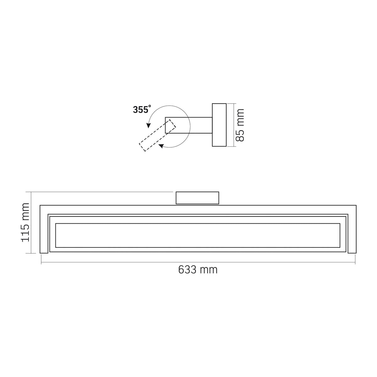 VIDEX WL02-18CSB wall light 18W black — official view 20