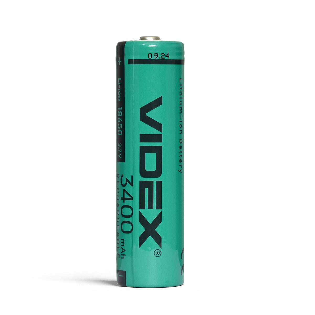 VIDEX 18650 unprotected Li-ion battery, 3400 mAh – official VIDEX product image