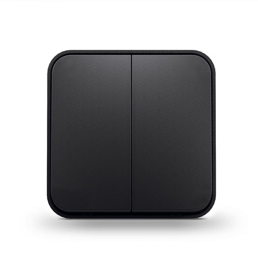 VIDEX BINERA Surface-mounted switch 2 gang 1 way IP20 Matte Black – image 2