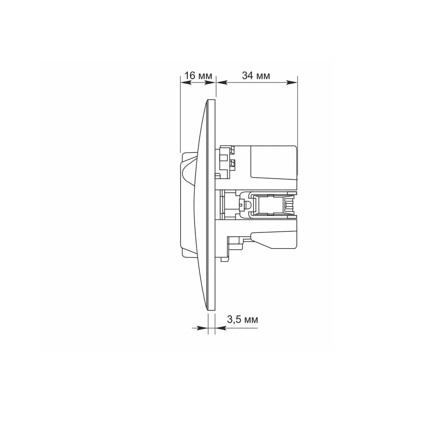 Üksik schuko pistikupesa USB-A+USB-C-ga, must grafiit VIDEX BINERA