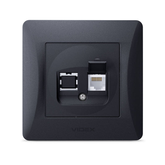 VIDEX BINERA CAT6 socket single computer Black Graphite – image 2