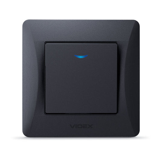 VIDEX BINERA Switch 1 gang with LED backlight Black Graphite – image 2