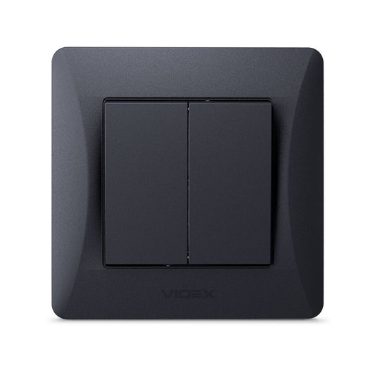 VIDEX BINERA Switch 2 gang Black Graphite – image 2