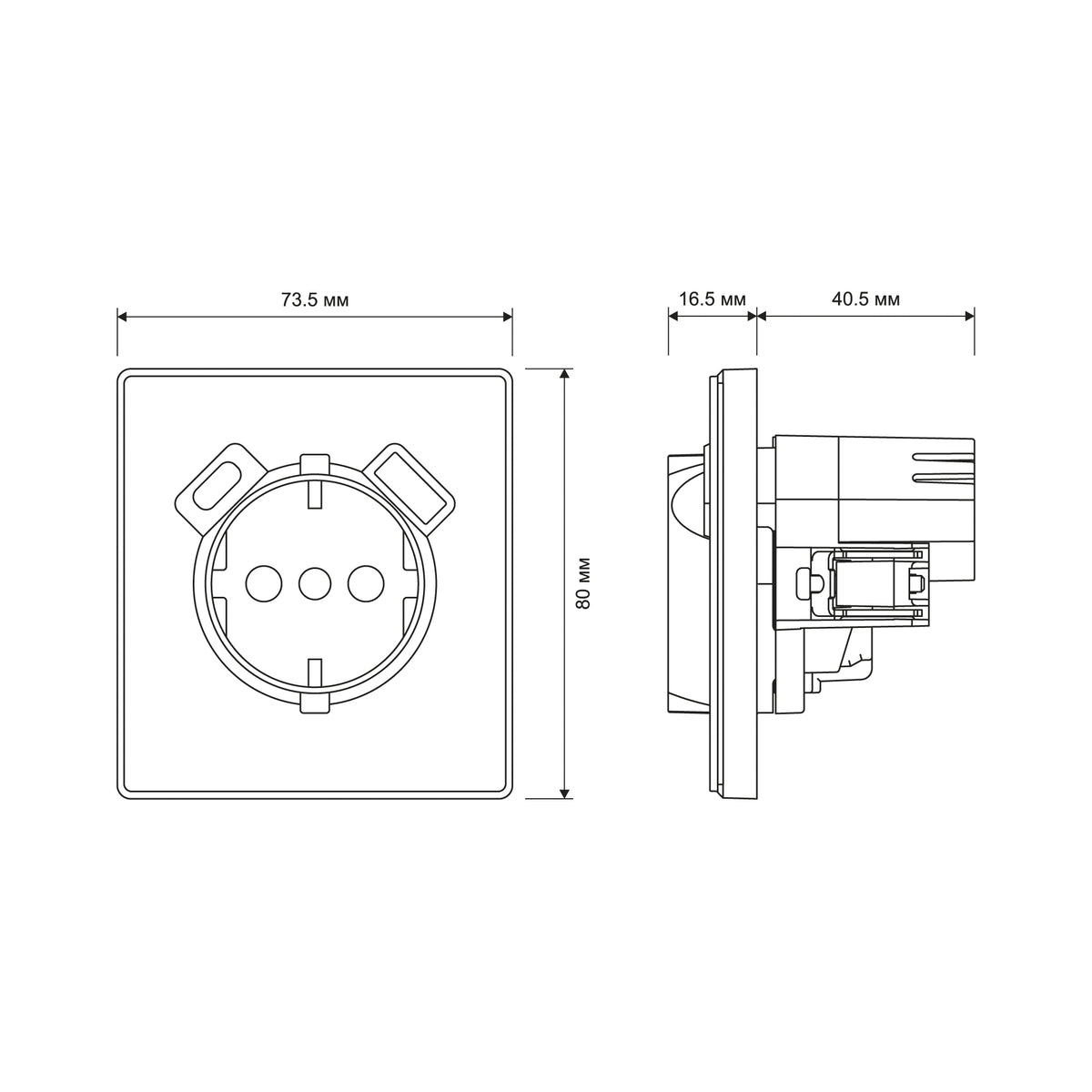 Official VIDEX NOTA product view or dimensions — VF-NT-SK1GUC-BL, VF-NT-SK1GUC-BR, VF-NT-SK1GUC-GR, VF-NT-SK1GUC-WH