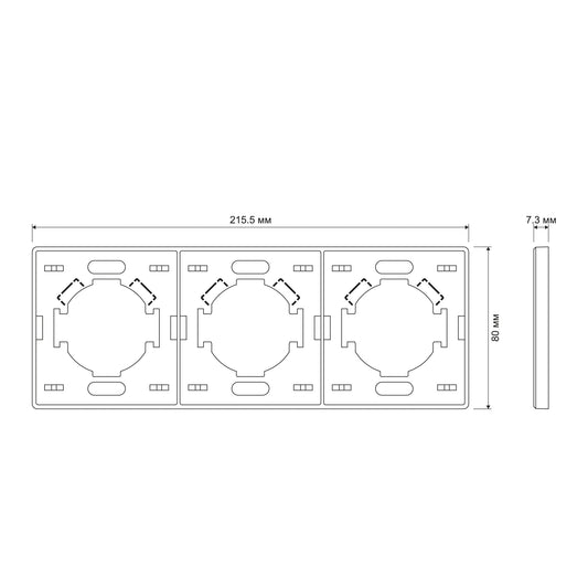 Official VIDEX NOTA product or dimensional view — VF-NT-FR3H-BL, VF-NT-FR3H-BR, VF-NT-FR3H-GR, VF-NT-FR3H-WH