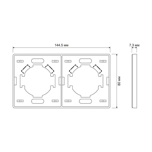 Official VIDEX NOTA product or dimensional view — VF-NT-FR2H-BL, VF-NT-FR2H-BR, VF-NT-FR2H-GR, VF-NT-FR2H-WH