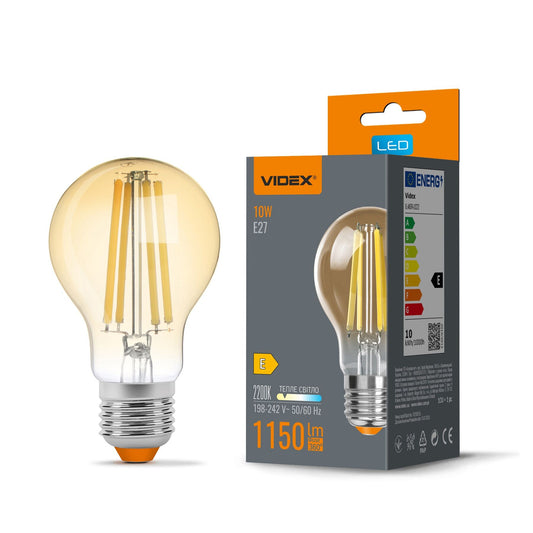LED Bulb VIDEX Filament A60FA 10W E27 2200K bronze Index: VL-A60FA-10272 - image 1