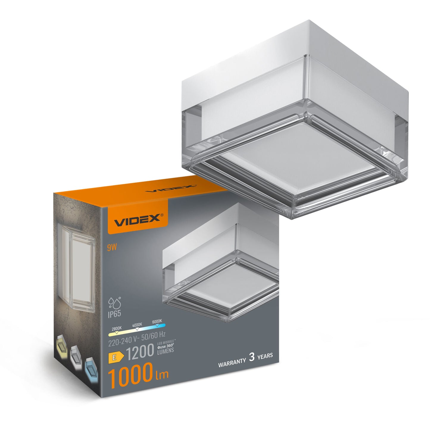 LED Wall and Ceiling Light VIDEX BHD02 9W 2800K-4000K-6000K - White