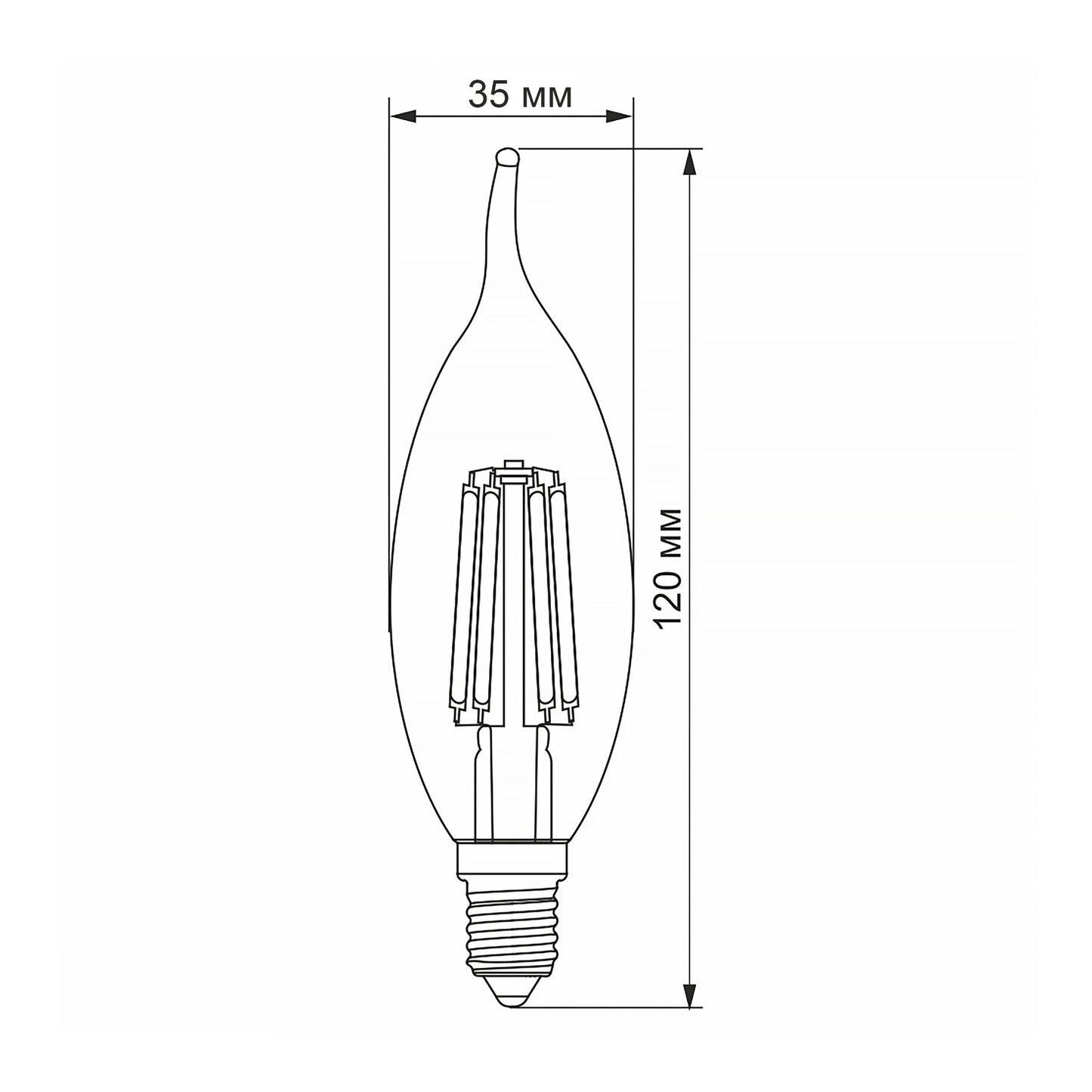 LED Bulb VIDEX Filament C37FtA 6W E14 2200K bronze Index: VL-C37FtA-06142 - image 3