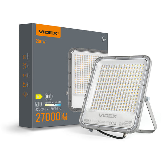 VIDEX DAVIS 200 W LED floodlight / LED-prožektor, 5000 K, gray / hall, VL-F2-2005G