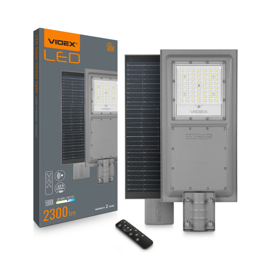 Solar Street Light VIDEX VL-SLSO-082-S with Motion Sensor, 2300 lm, 5000 K - official VIDEX image 1