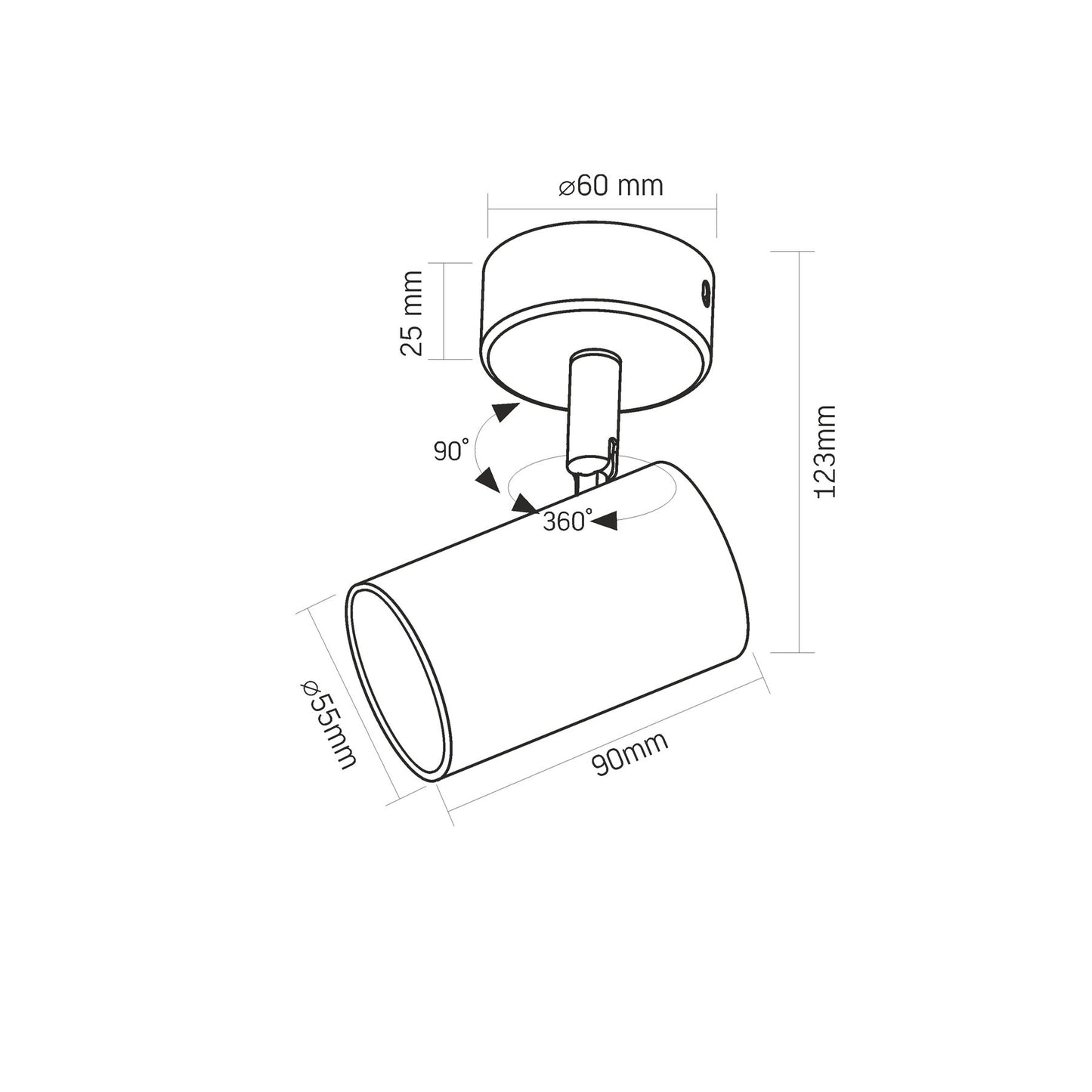 Wall and ceiling spotlight luminaire VIDEX for GU10 lamp VL-SPF05B-BFB Index: VL-SPF05B-BFB - image 3