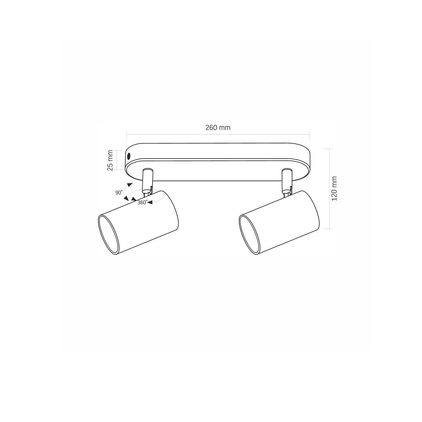 Wall and ceiling spotlight luminaire VIDEX for 2xGU10 lamp VL-SPF05B-BPB Index: VL-SPF05B-BPB - image 3