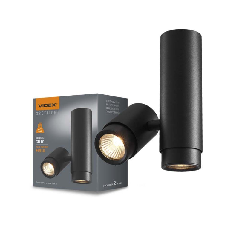 Laevalgusti VIDEX-2XGU10-ARIZA-BLACK