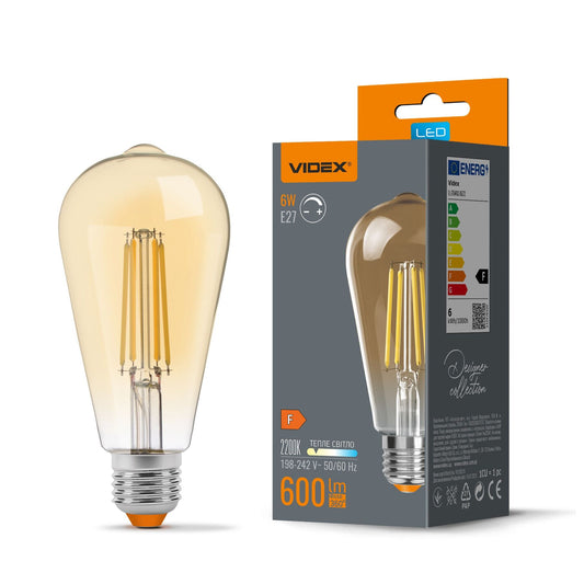LED Bulb VIDEX Filament ST64FAD 6W E27 2200K Dimmer bronze Index: VL-ST64FAD-06272 - image 1