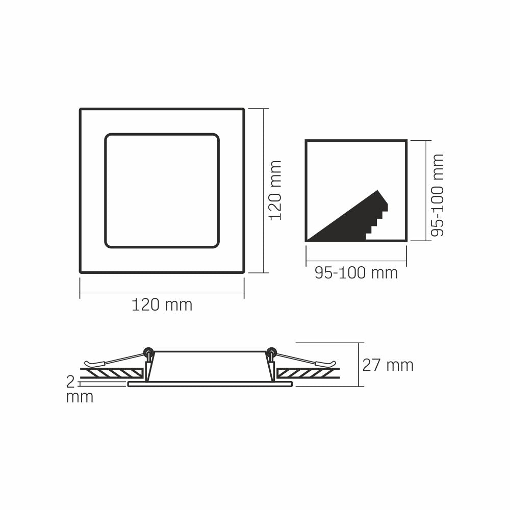 VIDEX VLE-DLBS-064 6 W Square Recessed LED Downlight, 4000 K - White - official product image 5