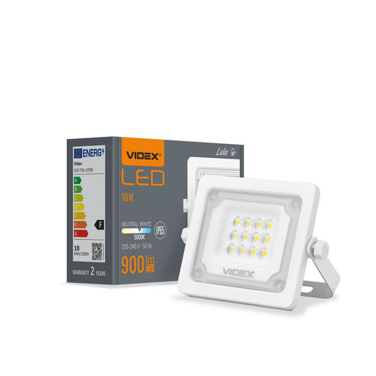 VIDEX LUCA 10 W LED floodlight / LED-prožektor, 5000 K, white / valge, VLE-F2e-105W