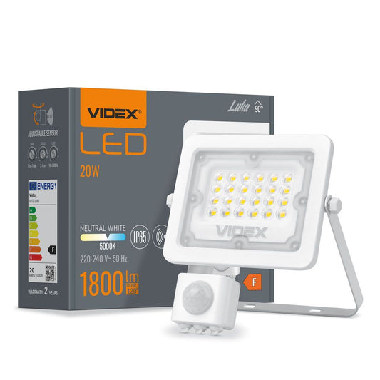 VIDEX LUCA 20 W LED floodlight / LED-prožektor, 5000 K, white / valge, VLE-F2e-205W-S
