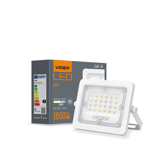 VIDEX LUCA 20 W LED floodlight / LED-prožektor, 5000 K, white / valge, VLE-F2e-205W