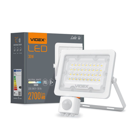 VIDEX LUCA 30 W LED floodlight / LED-prožektor, 5000 K, white / valge, VLE-F2e-305W-S