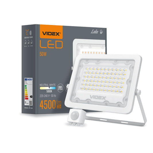VIDEX LUCA 50 W LED floodlight / LED-prožektor, 5000 K, white / valge, VLE-F2e-505W-S