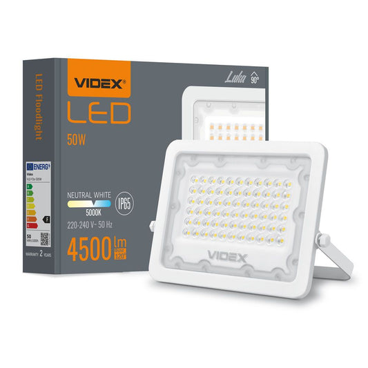 VIDEX LUCA 50 W LED floodlight / LED-prožektor, 5000 K, white / valge, VLE-F2e-505W