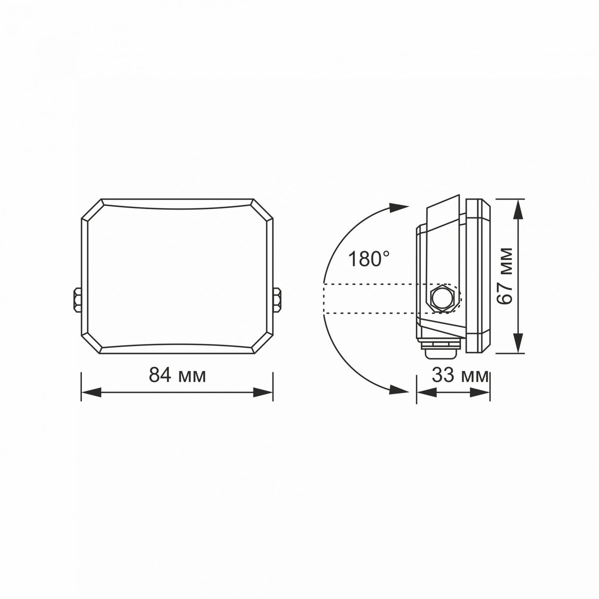 VIDEX F3 10 W LED floodlight / LED-prožektor, 5000 K, black / must, VLE-F3-0105B — view / vaade 5