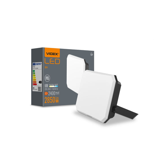 VIDEX F3 30 W LED floodlight / LED-prožektor, 5000 K, black / must, VLE-F3-0305B