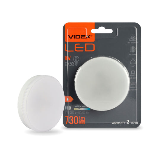 VIDEX GX53 LED-pirn 8 W, 3000 K