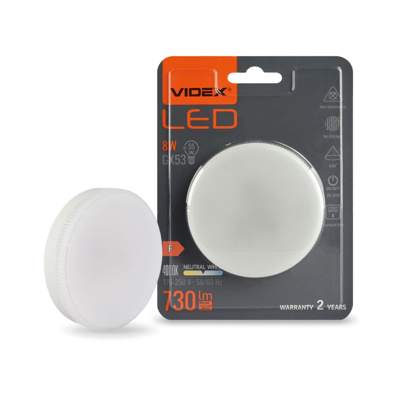 LED-pirn VIDEX-GX53-8W-NW