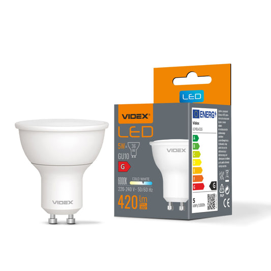 VIDEX MR16 LED-kohtpirn 5 W GU10, 6000 K