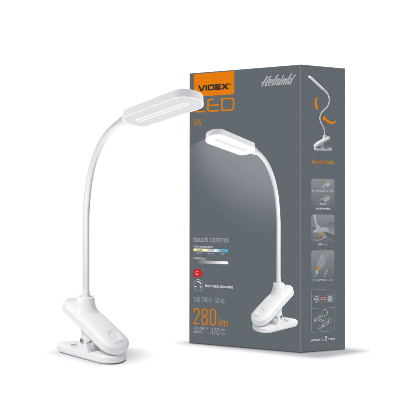 LED-laualamp hämardatav VIDEX-DESK-LAMP-HELSINKI-WHITE