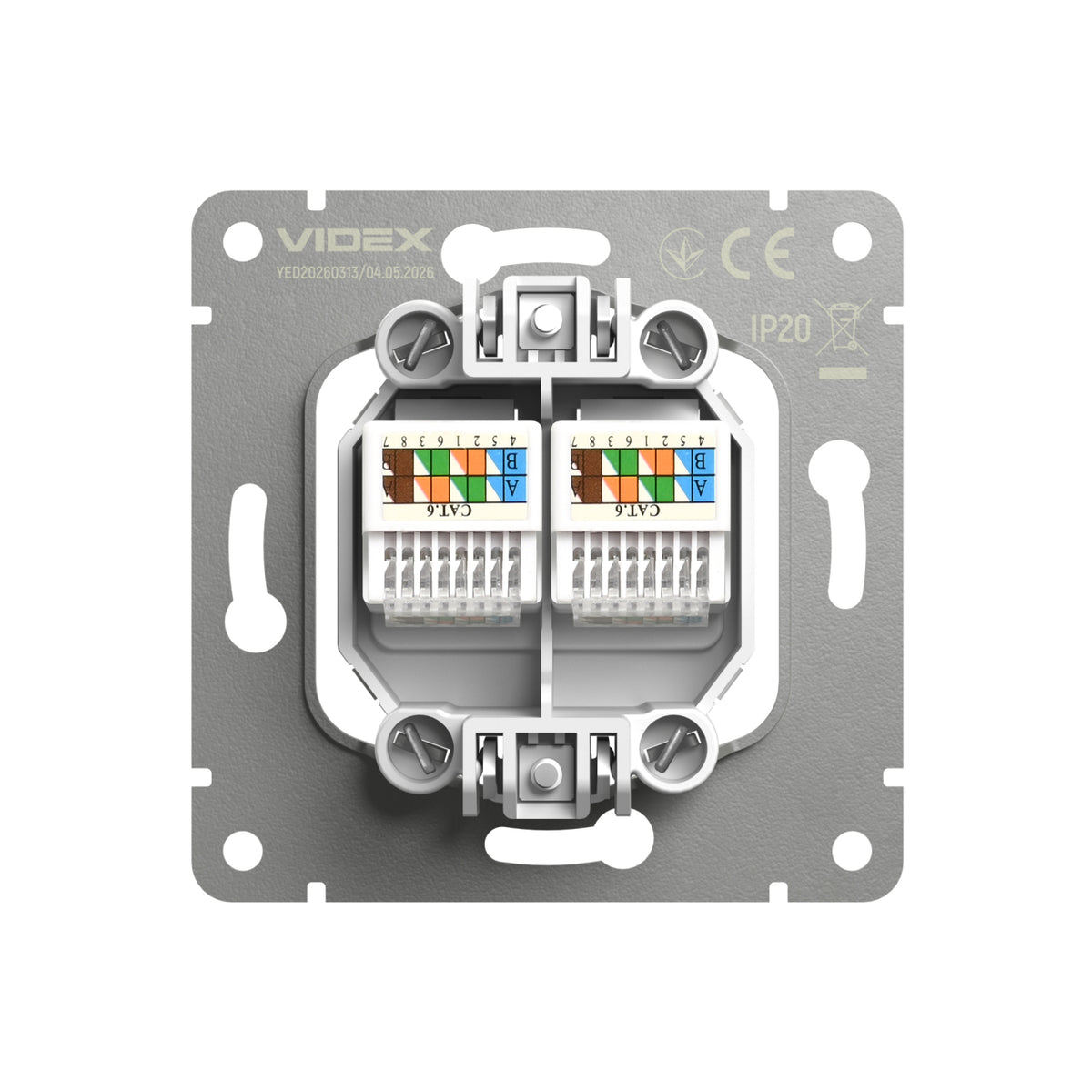 VIDEX NOTA Double CAT6e Data Socket – Grey Graphite – image 4