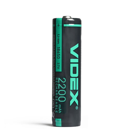 VIDEX 18650-P protected Li-ion rechargeable battery, 2200 mAh, 3.7 V – 1 pc – official VIDEX image 1