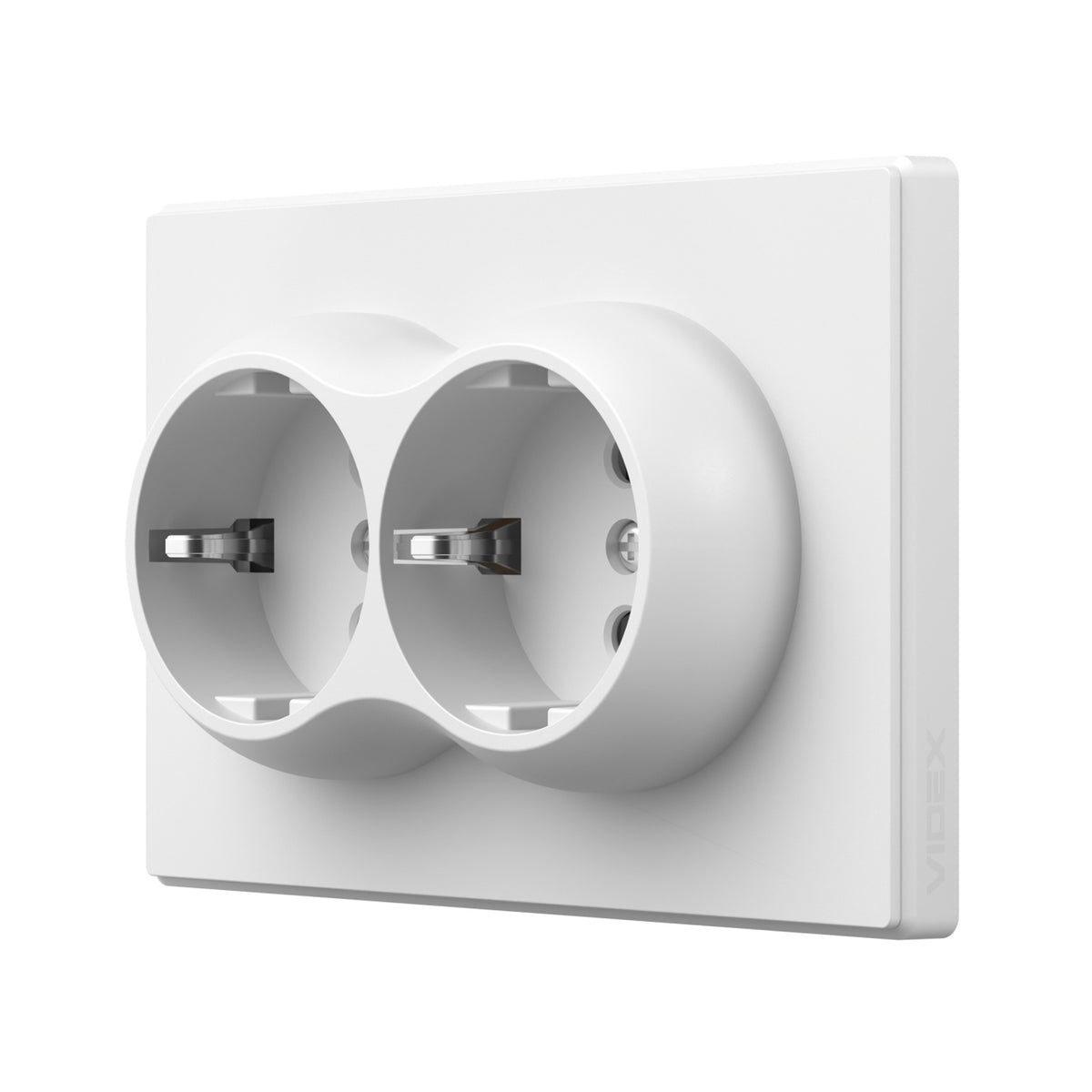 VIDEX NOTA Double Schuko Socket – White Matte – image 1
