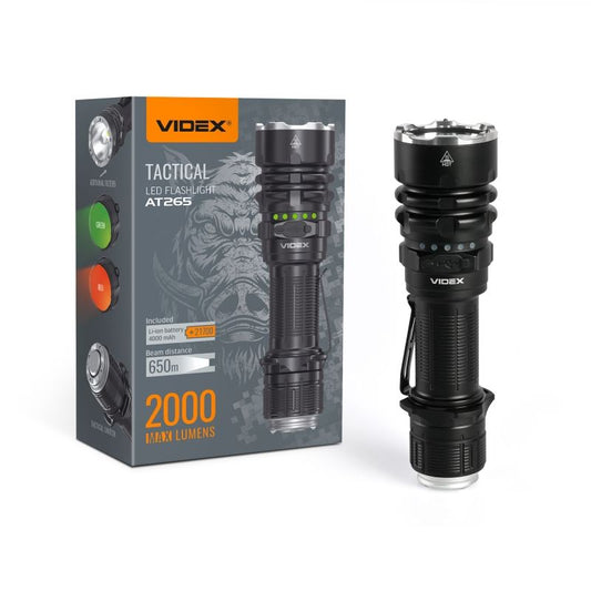 Tactical LED Flashlight VIDEX VLF-AT265 2000 Lm 6500K – official image 1
