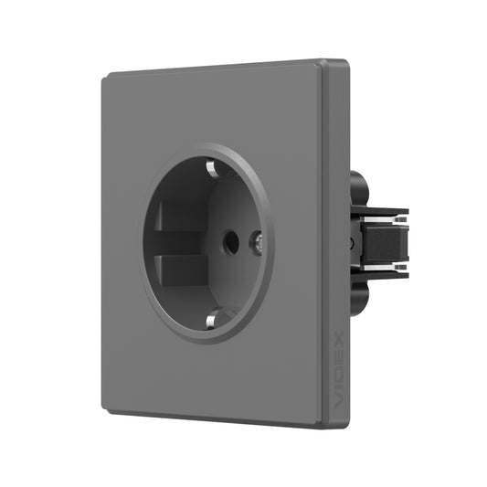 VIDEX NOTA Single Schuko Socket – Grey Graphite – image 1