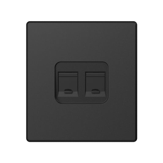 VIDEX NOTA Double CAT6e Data Socket – Coal Black – image 2