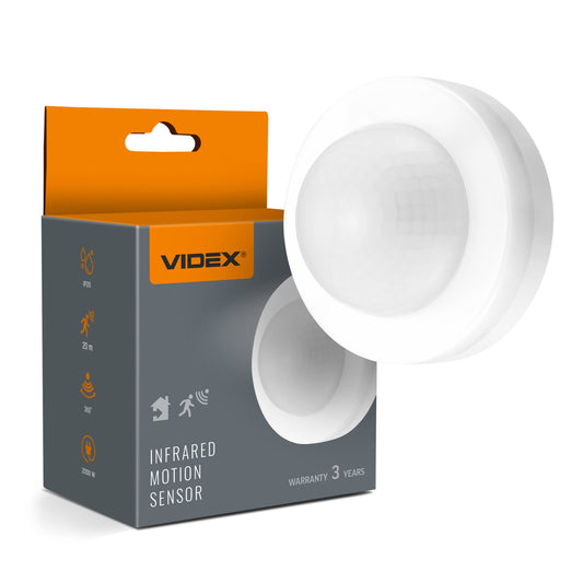 VIDEX VL-SPC46W white PIR motion and light sensor with packaging