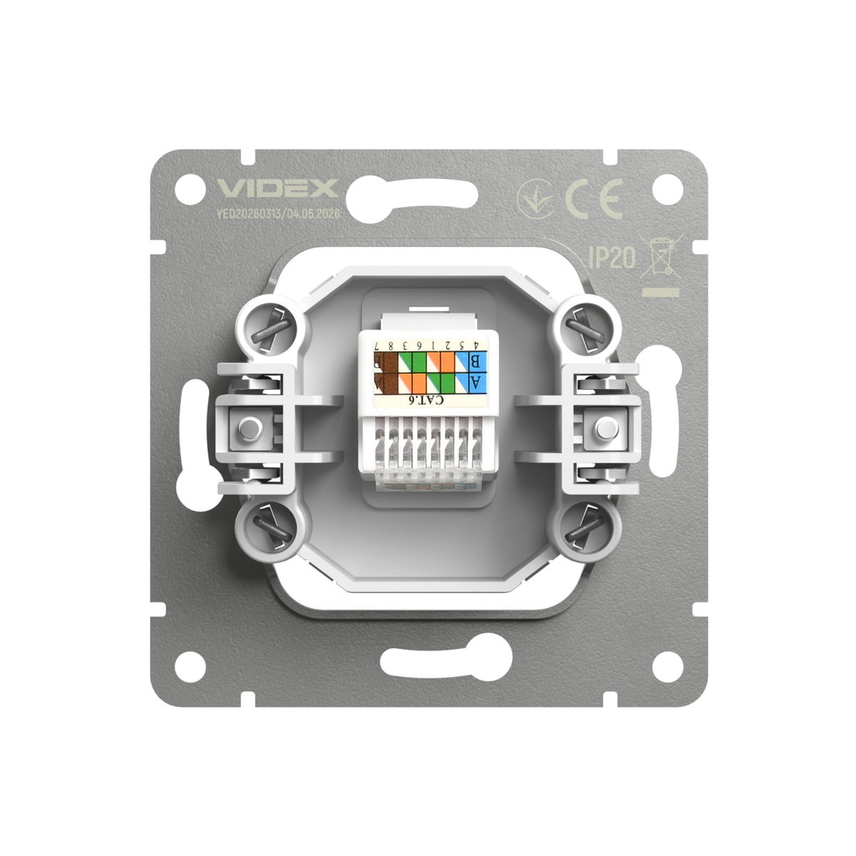 VIDEX NOTA Single CAT6e Data Socket – White Matte – image 4