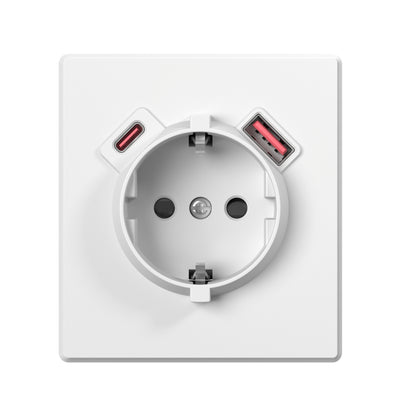VIDEX NOTA Single Schuko Socket with USB-A + USB-C – White Matte – image 2