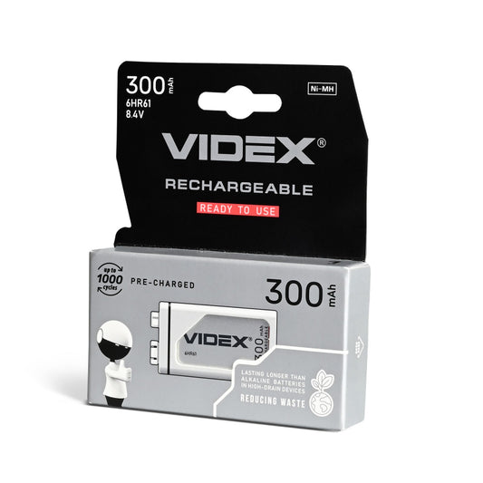 Ni-MH laetav aku VIDEX 6HR61 300mAh 1tk BLISTERPAKENDIS